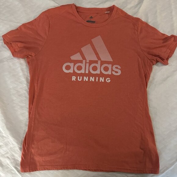 Adidas T Shirt Men’s Large Orange Coral Athletic Running - Picture 1 of 4